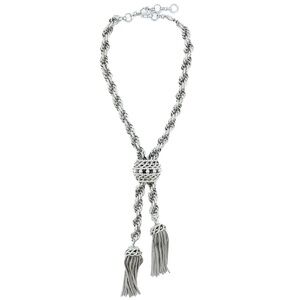 Vintage Schiaparelli Rope Chain Tassel Necklace Signed - 1960